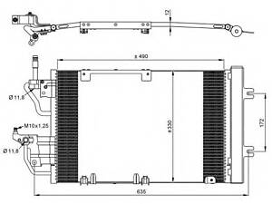 Радіатор кондиціонера Opel Astra H, Zafira B 1.3D-2.0 04- 35633