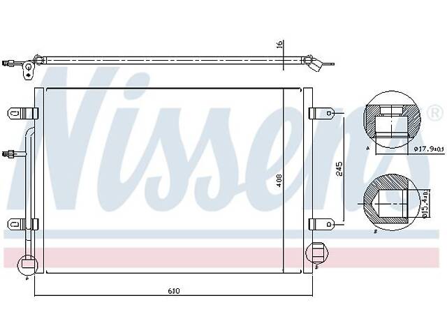 Радиатор кондиционера SEAT EXEO (3R2) / AUDI A4 B7 (8EC) 2002-2013 г.