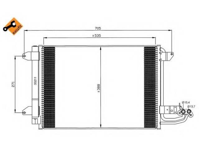 Радиатор кондиционера Skoda Octavia 1.4-2.0 04-