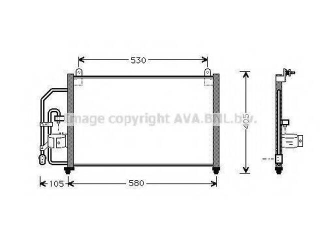 Радіатор кондиціонера AVA QUALITY COOLING DW5012 на DAEWOO LANOS / SENS (KLAT) - Фото 1