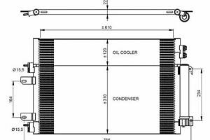 Радиатор кондиционера Dodge Caliber 2006-2024 NRF 350086