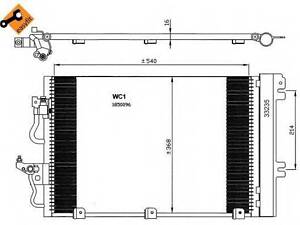 Радіатор кондиціонера NRF 35555 на OPEL ASTRA H универсал (L35)
