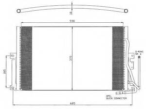 Радіатор кондиціонера Opel Vectra B 95-02 NRF 35342 на OPEL VECTRA B Наклонная задняя часть (38_)