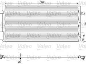 Радиатор кондиционера Valeo 814377 Fiat Doblo 95510682, 95515037, 51937924