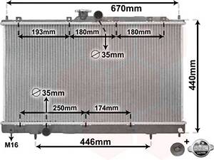 Радіатор LANCER6 20i-16V MT 03- (Van Wezel)