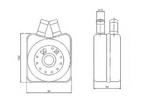 Радиатор масляный Audi 80, 100, VW Golf II, Jetta II, Passat-96, Ibiza-99, A8 94-02, A6 Avant-97, Polo-99
