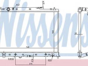 Радіатор MAZDA CX-9 (07-) 3.5 i V6 24V (+)[OE CY03-215-200 F] NISSENS 68525 на MAZDA CX-9 (TB)