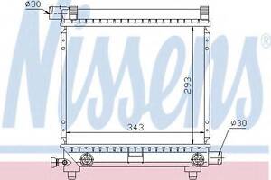 Радіатор MB 190 W 201(82-)E 1.8(+)[OE 201 500 06 03] NISSENS 62550 на MERCEDES-BENZ 190 седан (W201)