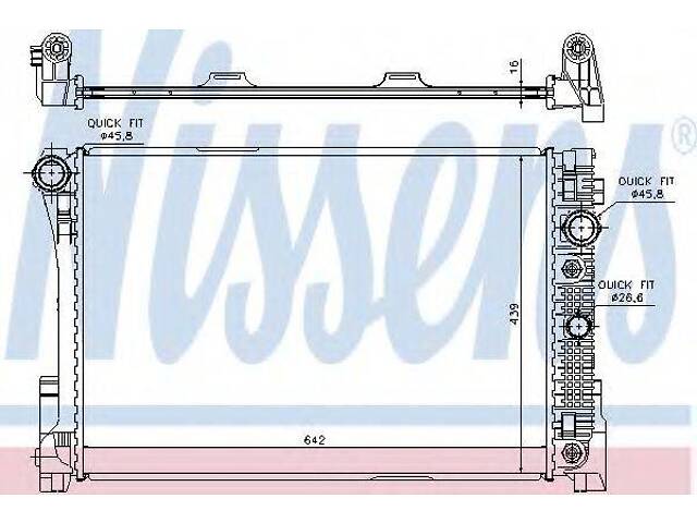 Радіатор MB C W 204(07-)C 180 CGI(+)[OE 204 500 02 03] NISSENS 67161 на MERCEDES-BENZ C-CLASS T-Model (S204)