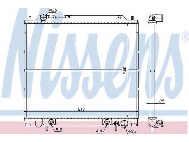 Радіатор MT DELICA(94-)2.5 TD(+)[OE MR126103] NISSENS 62855 на MITSUBISHI L 400 / SPACE GEAR автобус (PD_W, PC_W, PA_V,
