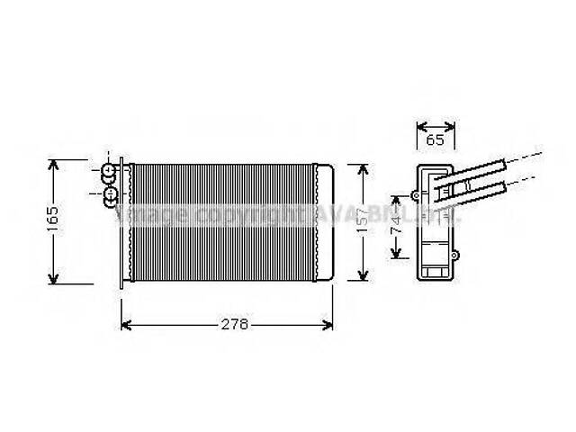 Радіатор нагрівача AVA QUALITY COOLING AI6097 на AUDI 4000 (89, 89Q, 8A, B3) - Фото 1