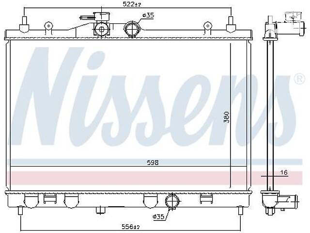 Радиатор NISSAN JUKE (F15) / NISSAN CUBE (Z12) / NISSAN TIIDA (C11) 2004-2019 г.