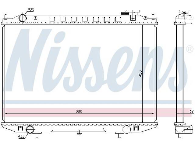 Радиатор NISSAN NAVARA (D22) / NISSAN PICK UP (D22) 1997- г.