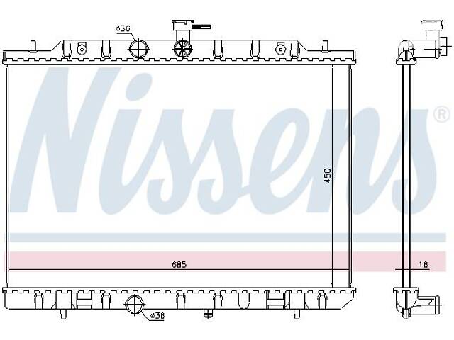 Радиатор NISSAN ROGUE / NISSAN X-TRAIL (T31) 2007-2018 г.