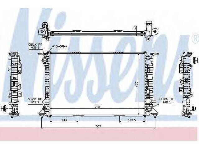 Радiатор NISSENS 60317 на AUDI A7 Sportback (4GA, 4GF) - Фото 1