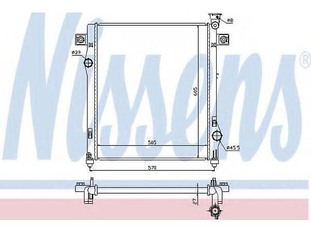 Радiатор NISSENS 61030 на DODGE NITRO - Фото 1
