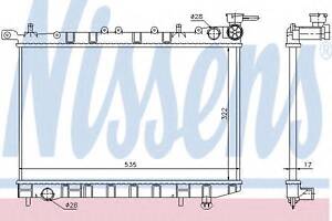 Радиатор NS 100 NX(90-)1.6 i 16V(+)[OE 21410-62C01] NISSENS 62949 на NISSAN PULSAR III (N14)