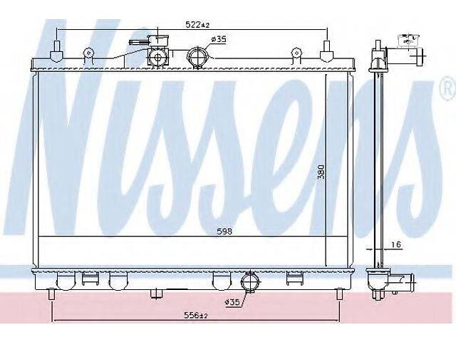 Радіатор NS JUKE(10-)1.6 i 16V[OE 21410EE000] NISSENS 68741 на NISSAN VERSA Наклонная задняя часть (C11X)