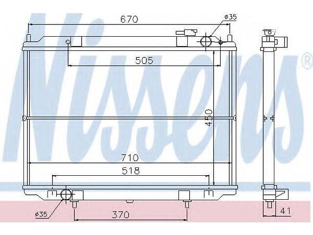 Радіатор NS KING CAB D22(98-)2.5 TD(+)[OE 21410-2S710] NISSENS 67356 на NISSAN NAVARA (D22)