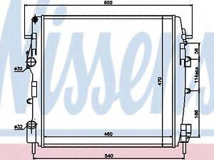 Радіатор NS KUBISTAR(03-)1.2 i 16V(+)[OE 82 00 072 712] NISSENS 63762 на RENAULT KANGOO Rapid (FC0/1_)