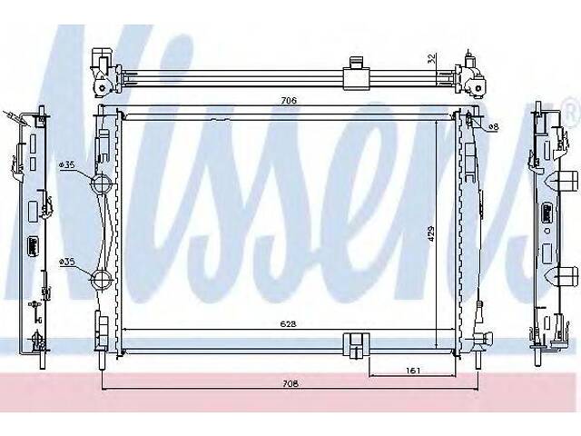 Радіатор NS QASHQAI(07-)2.0 dCi[OE 21400-JD70A] NISSENS 67361 на NISSAN DUALIS (J10, JJ10)