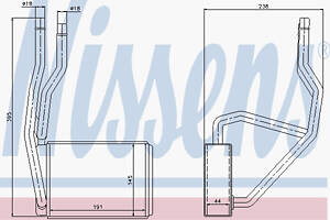 Радиатор обогревателя FD FIESTA5/FUSION 02- (выр-во Nissens) 71765 RU51