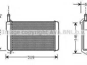 Радиатор обогревателя ВАЗ 2108, 09, 099, <ТАВРИЯ> (выр-во AVA) AVA QUALITY COOLING LA6009 на LADA CARLOTA (2108, 2109, 211