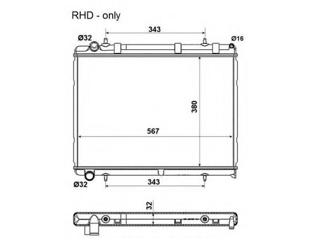 Радиатор охлаждения Citroen C4/Peugeot 307/308 1.6HDi/1.8/2.0i 04-