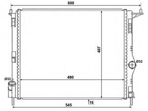 Радиатор охлаждения Dacia Logan 1.2-1.6 16 V 06-