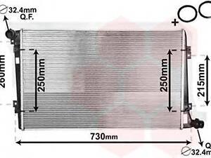 Радиатор, охлаждения дивгателя VAN WEZEL 58002255 на VW CADDY III фургон (2KA, 2KH, 2CA, 2CH)