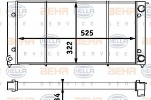 Радиатор охлаждения двигателя для моделей: AUDI (80), SEAT (TOLEDO), VOLKSWAGEN (JETTA,SCIROCCO,GOLF,GOLF,GOLF,JETTA,C