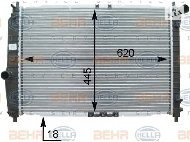 Радиатор охлаждения двигателя для моделей: CHEVROLET (KALOS, AVEO), DAEWOO (KALOS)