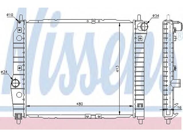 Радиатор охлаждения двигателя для моделей: CHEVROLET (KALOS, KALOS,AVEO,LANOS), DAEWOO (KALOS)