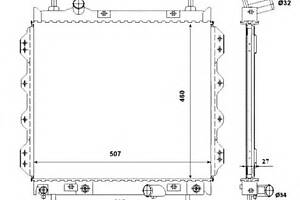 Радиатор охлаждения двигателя для моделей: CHRYSLER (PT-CRUISER, PT-CRUISER)