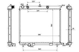 Радиатор охлаждения двигателя для моделей: CITROËN (C3, C3,C2,C3), PEUGEOT (1007,207,207,207)