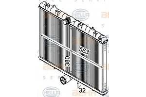 Радиатор охлаждения двигателя для моделей: CITROËN (C8, JUMPY,JUMPY), FIAT (ULYSSE,SCUDO,SCUDO,SCUDO), LANCIA (PHEDRA),