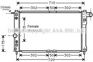 Радіатор охолодження двигуна для моделей: DAEWOO (NUBIRA, NUBIRA, NUBIRA)