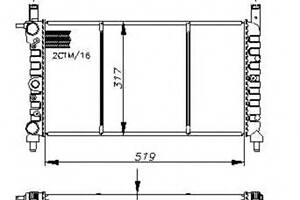 Радиатор охлаждения двигателя для моделей: FIAT (FIORINO, UNO,FIORINO)