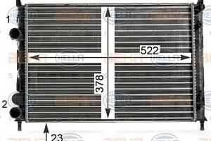 Радіатор охолодження двигуна для моделей: FIAT (PALIO, STRADA, SIENA)