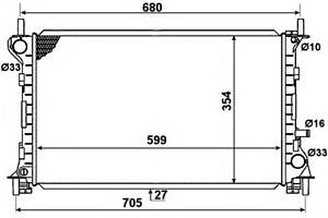 Радіатор охолодження двигуна для моделей: FORD (FOCUS, FOCUS, FOCUS)