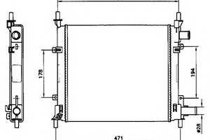 Радіатор охолодження двигуна для моделей: FORD (KA)