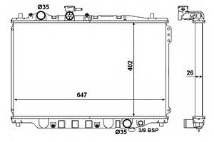 Радиатор охлаждения двигателя для моделей: FORD USA (PROBE), MAZDA (626,626,626,626,626,626)