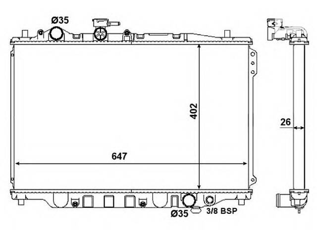 Радиатор охлаждения двигателя для моделей: FORD USA (PROBE), MAZDA (626,626,626,626,626,626)