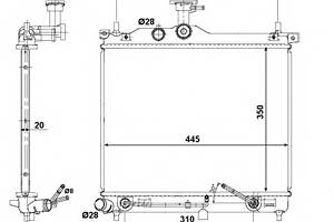 Радіатор охолодження двигуна для моделей: HYUNDAI (i10)