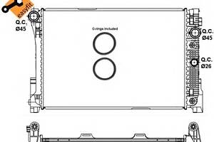 Радиатор охлаждения двигателя для моделей: MERCEDES-BENZ (C-CLASS, C-CLASS,GLK-CLASS,E-CLASS,E-CLASS,E-CLASS,E-CLASS,SL