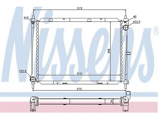 Радиатор охлаждения двигателя для моделей: NISSAN (MICRA, NOTE)