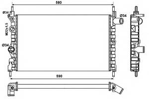 Радиатор охлаждения двигателя для моделей: OPEL (KADETT, KADETT,KADETT,KADETT,KADETT,KADETT), VAUXHALL (ASTRA,CAVALIER,