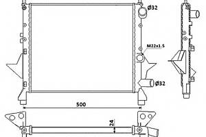 Радиатор охлаждения двигателя для моделей: RENAULT (TWINGO, TWINGO)