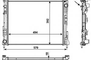 Радиатор охлаждения двигателя для моделей: RENAULT (TWINGO)