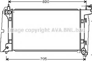 Радиатор охлаждения двигателя для моделей: TOYOTA (COROLLA, COROLLA,COROLLA,COROLLA,AVENSIS,AVENSIS,AVENSIS,COROLLA)